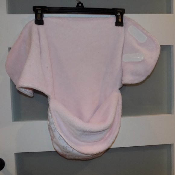 Blankets & Beyond White/Pink Elephant Swaddle Bag for 0-3 Months Infant - Picture 1 of 3